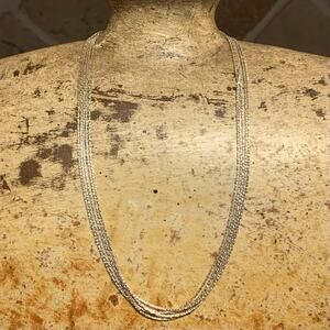 Milor Sterling Silver 5 Strand Diamond Cut Necklace Made in Italy
